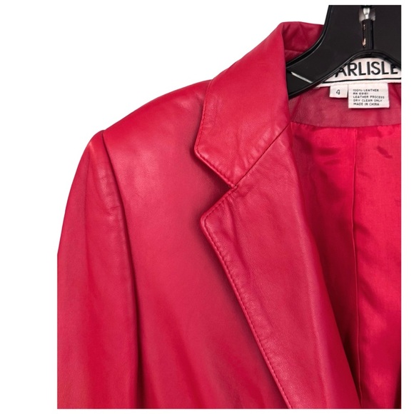 Carlisle Women’s Vintage Leather Jacket. Red. Size 4 - Picture 6 of 10